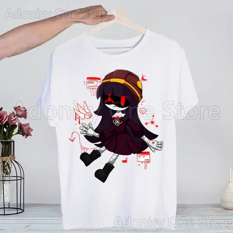 Color: Beige, Size: XXXL - Murder Drones Fashion Man Tshirt Summer Fashion T-shirt Casual White Funny Cartoon Print T-shirt Hip Pop Tops tee