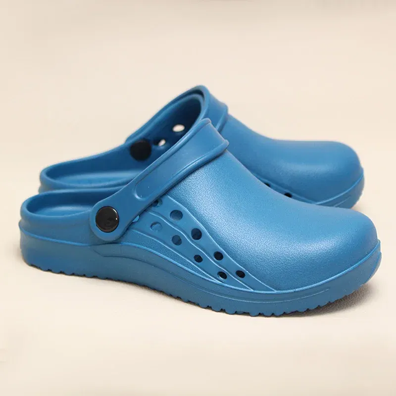 Color: Blue, Shoe Size: 35 - High Quality Scrub Shoes Non-slip Dentist Nursing Clogs Healthcare Service Work Slippers Soft Operating Room Protective Clogs