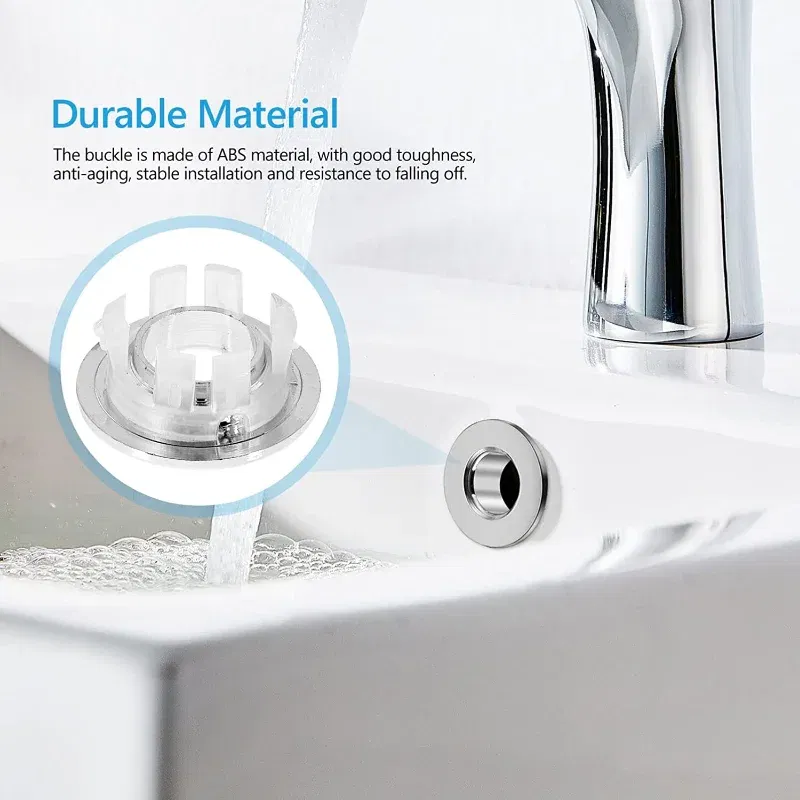 Color: PURPLE - Bathroom Basin Faucet Sink Overflow Cover Brass Six-foot Ring Insert Replacement Hole Cover Cap Chrome Trim Bathroom Accessories