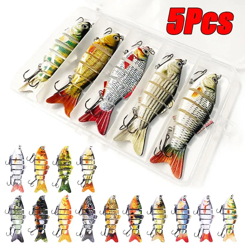 Color: Yellow, Size: 150mm - 6 Segment Multi Jointed Fishing Lure Sinking 10cm/17.5g Swimbait Artificial Wobblers Crankbait Hard Bait Pesca Tackle 5/3/1Pcs
