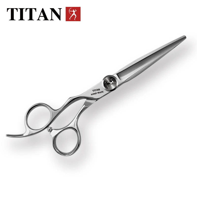Color: Red - Titan professional 6.0inch left handed cutting scissors shears barber scissors hairdressing scissors
