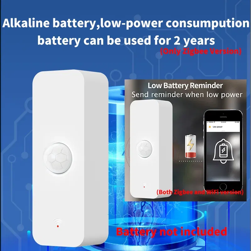 Color: Blue - Tuya WiFi Zigbee PIR Motion Sensor Smart Home Human Body Infrared Detector Security Smart Life Works With Alexa Google Home