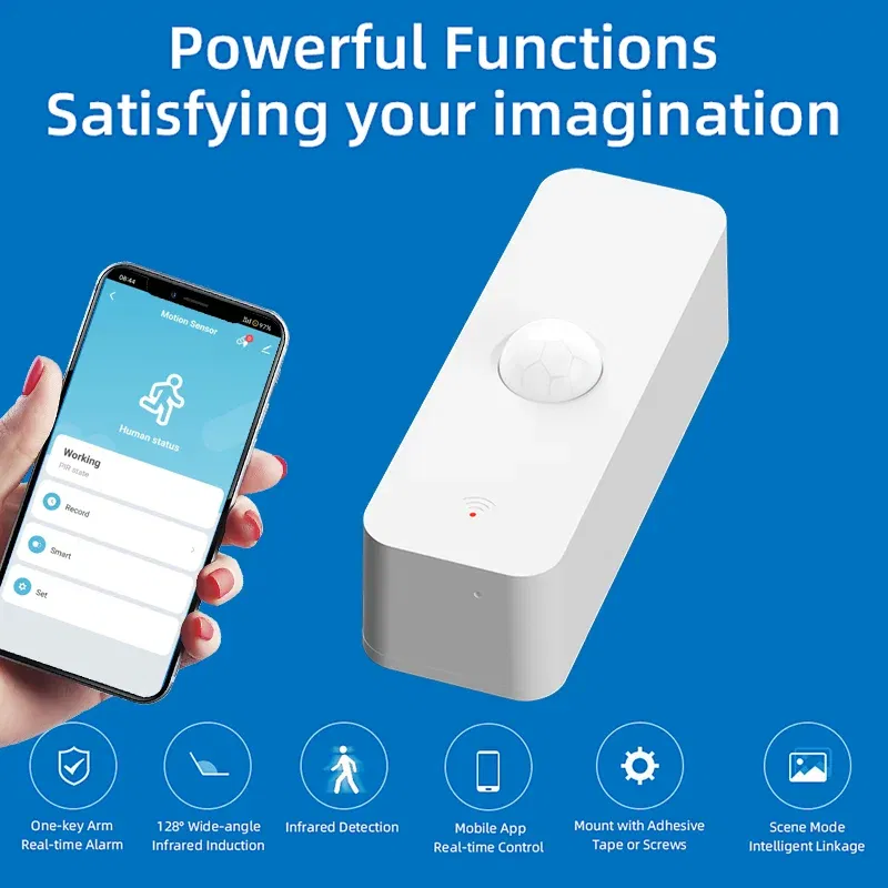 Color: Blue - Tuya WiFi Zigbee PIR Motion Sensor Smart Home Human Body Infrared Detector Security Smart Life Works With Alexa Google Home