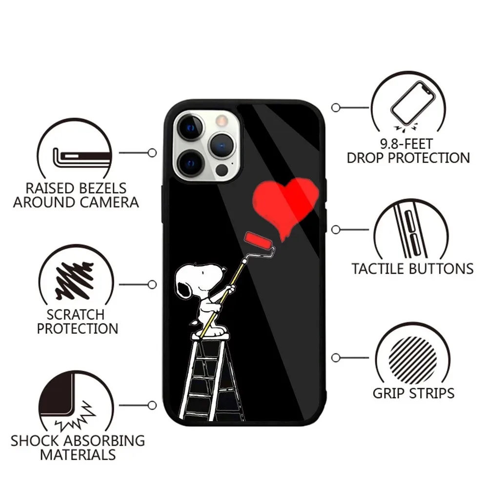 Color: Clear, Material: PP - Anime Cartoon-S-Snoopy-s Phone Case For iPhone 16,15,14,13,12,11,Plus,Pro,Max,Mini Magsafe Magnetic Wireless Charging