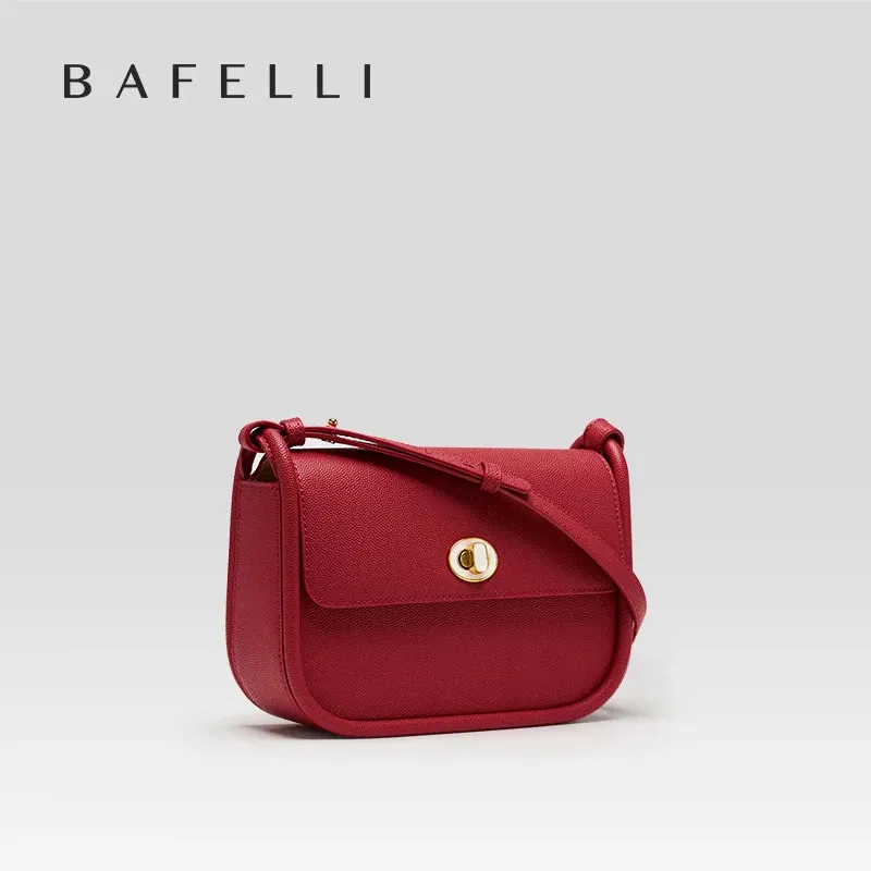 Color: green - BAFELLI 2024 WOMEN'S NEW TREND LEATHER SADDLE BAGS FASHION STYLE ORIGINAL DESIGNER LUXURY BRAND CASUAL CROSSBODAY PURSE SHOULDER