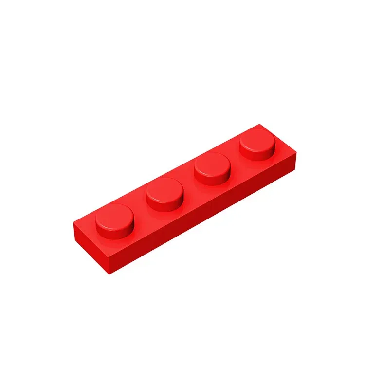 Color: Trans-red - Gobricks 10PCS MOC Bricks Parts Plate 3710 1x4 Compatible Assembles Particles For Building Blocks DIY Bricks Educational Toys