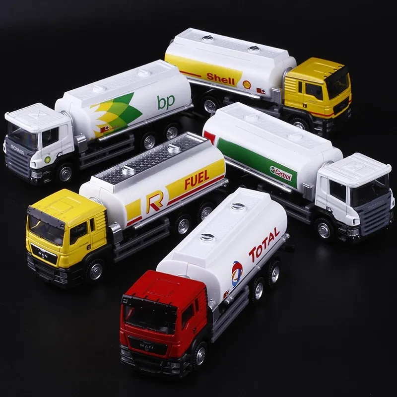 Color: green - MAN Scania Shell Total bp Castrol Oil Tank Truck Simulation Diecasts & Toy Vehicles RMZ city 1:64 Alloy Car Model Gifts For Boys