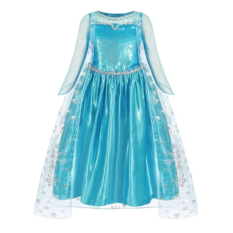 Kid Size: 2T, Color: GRAY - Disney Kids Cosplay Elsa Anna Princess Dress Girls Mesh Ball Gown Halloween Carnival Birthday Clothes Snow Queen Frozen Costume