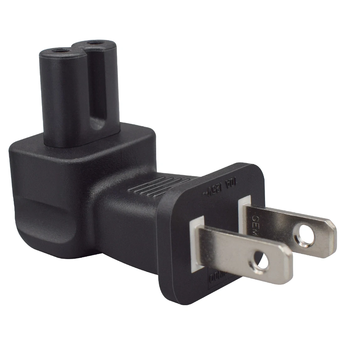 JORINDO USA 2 Pin Male to IEC 320 C7 Right Angle AC Adapter,Nema 1-15P Male to C7 Angle AC Power Adapter