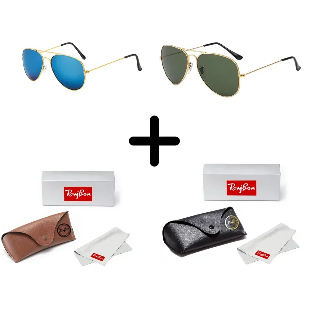 Lenses Color: Cyan, Frame Color: Red - Classic Retro Pilot Polarized Sunglasses Men Luxury Metal Black Aviation Sun Glasses Male Fashion Driving Vacation Shades UV400