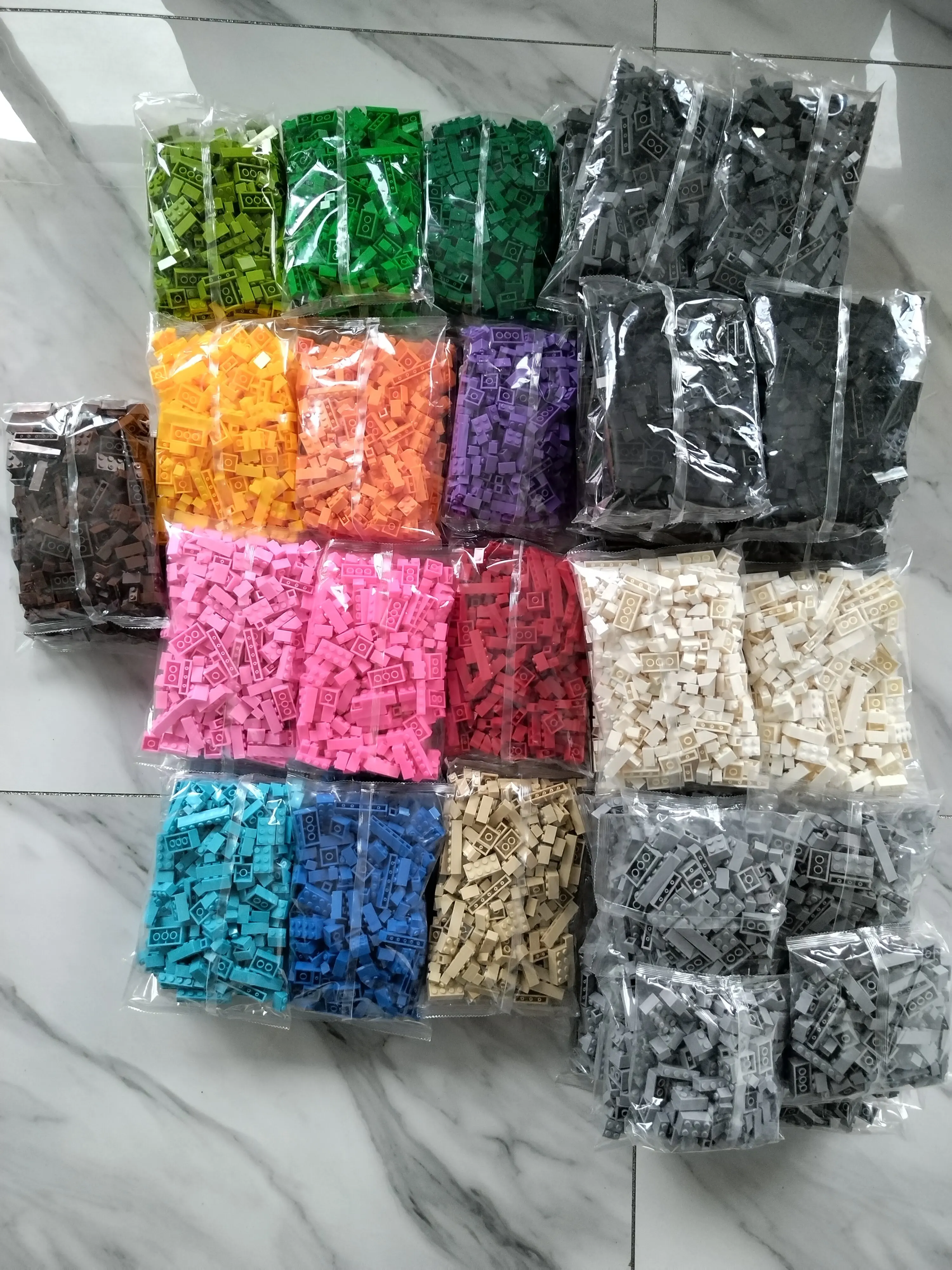 Color: DEEP BLUE - Bulk Building Blocks Large bricks 17 Single colour 260g Free assembly Compatible  LEGO Children's educational creative toys DIY