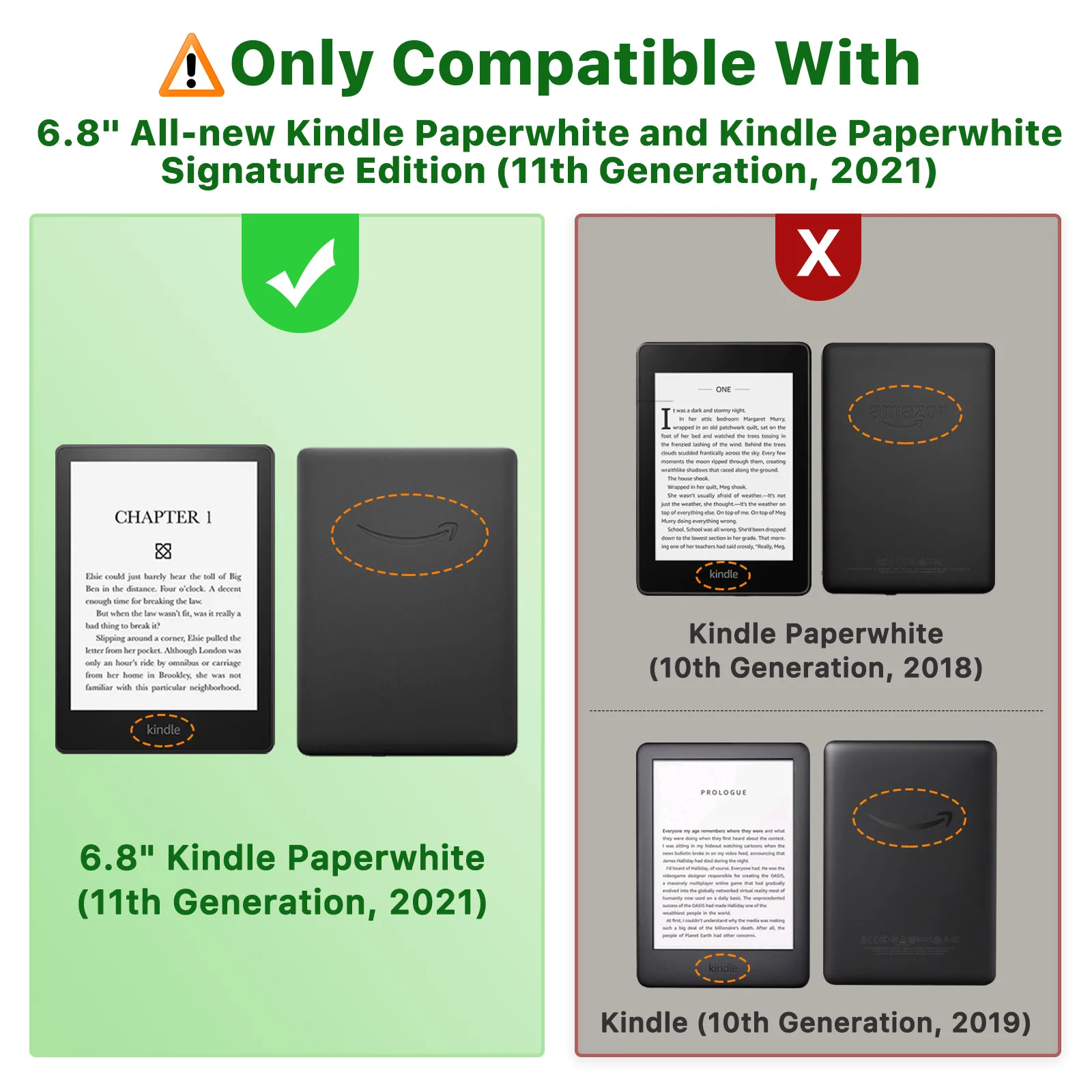 Color: MULTI, Size: eleven - Case for 6.8" Kindle Paperwhite (11th Generation-2021) Ultra Clear Soft Flexible Transparent TPU Skin Bumper Back Cover Shell