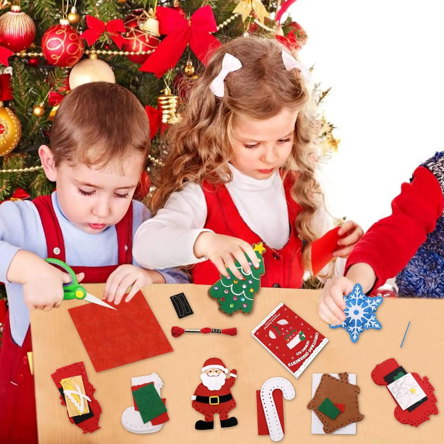 Color: light green - Christmas Sewing Kit Animal Sewing Craft Kit Farm Animal Toy DIY Crafting Sewing Set Educational Craft Set For Children Gifts