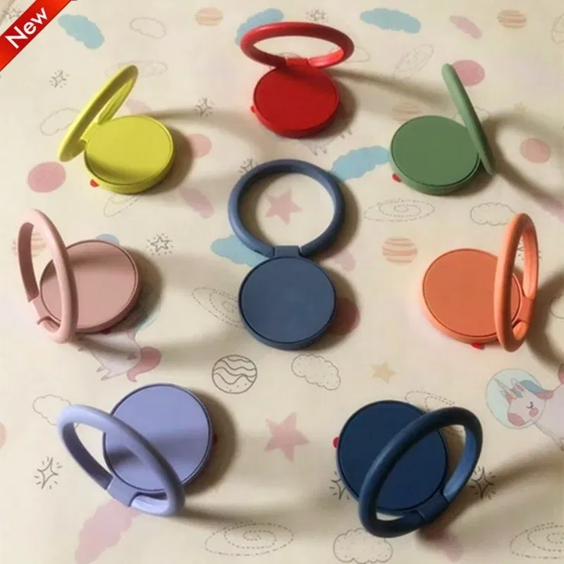 Color: Sapphire - Ring Buckle Phone Holder Stand All Metal Paint Mobile Phone Buckle Finger Ring Phone Holder for Phone Iphone Accessories