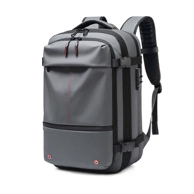 Color: SKY BLUE - Men Travel Backpack vacuum compression Laptop Backpack 17 inch Extended Large Capacity school Backpack Hiking Business backpack