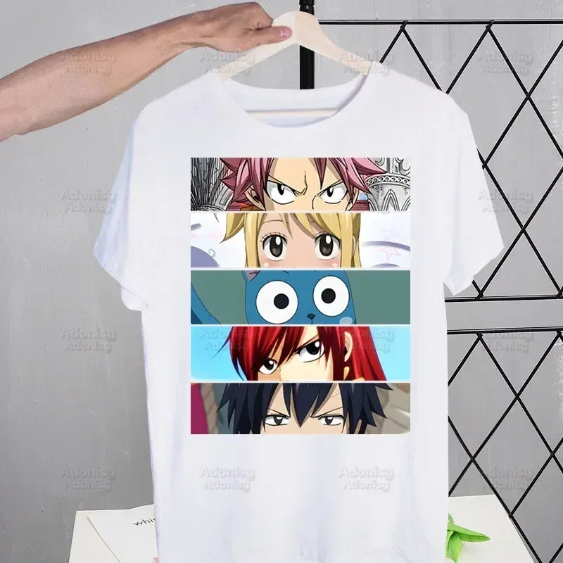 Color: Dark Grey, Size: L - Anime Fairy Tail Cartoon Natsu Erza Gray Lucy T-shirts Summer Men/Women Hip Hop Tshirt Streetwear t shirts Short Sleeve Tops