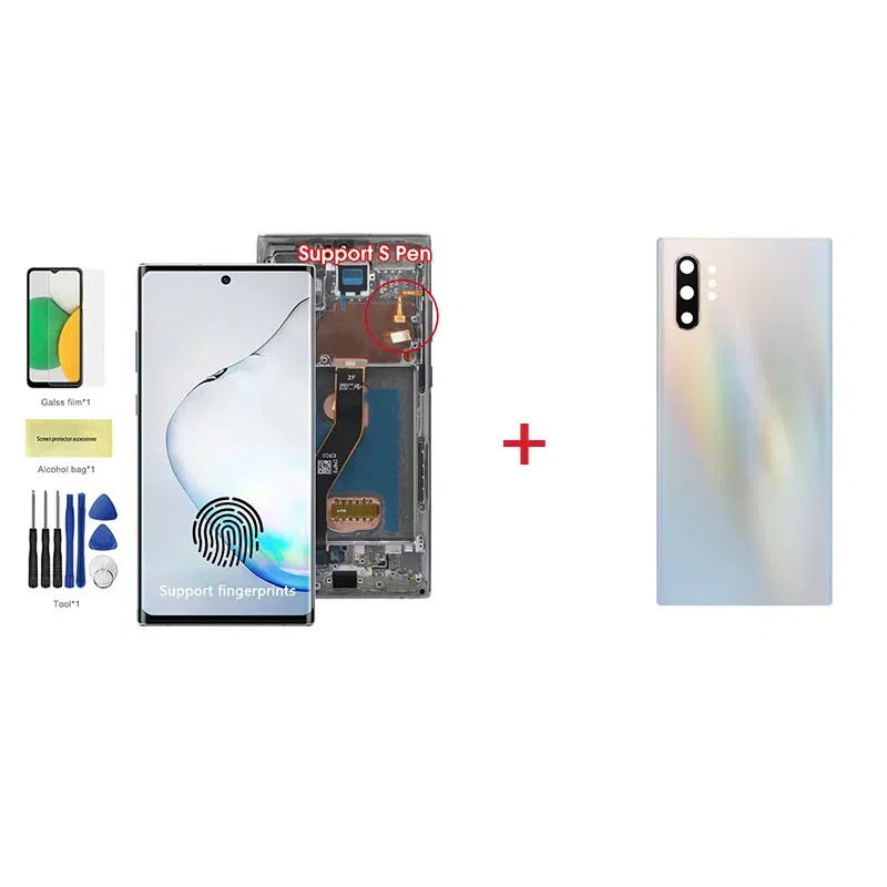 Color: NAVY, Ships From: CHINA - Top AMOLED Note 10 Plus Screen for Samsung Galaxy Note10+ N975F Lcd Display Touch Screen Support S Pen Fingerprints with Frame