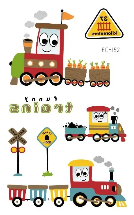 Color: Chocolate - 1Sheets Vehicle Temporary Tattoo Small Cars Helicopter Train Steamship Hot Air Balloon Kid Waterproof Fake Tattoo Sticker