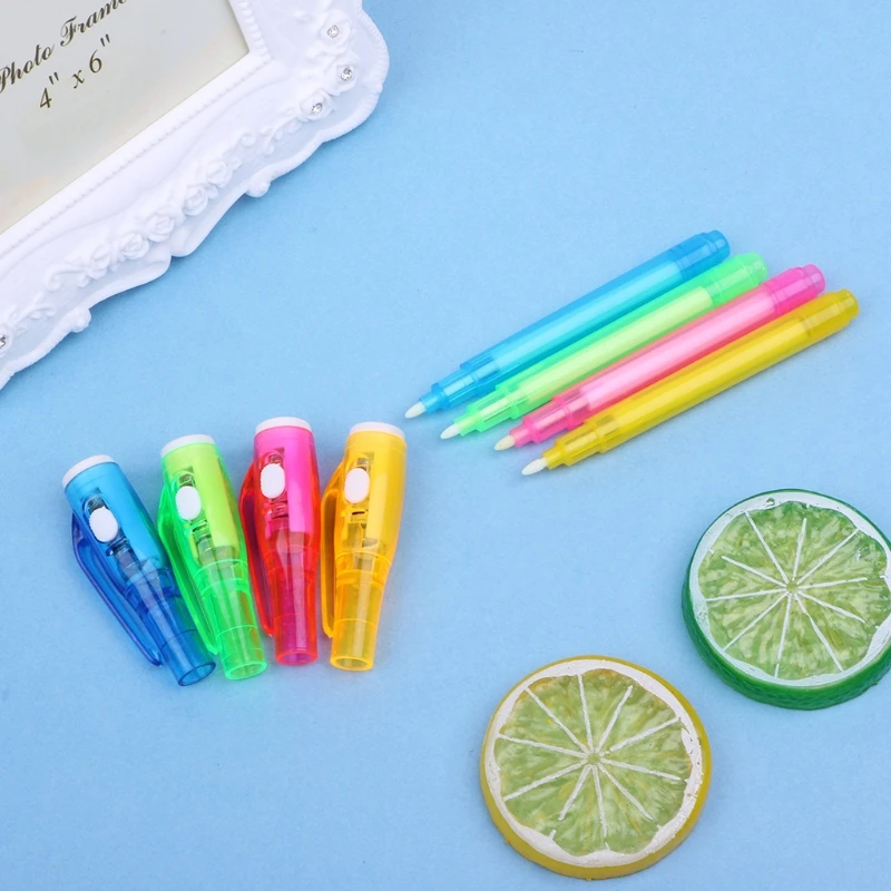 Invisible Pen Writing Secret Message Gadget With UV Light Stationery P9JD