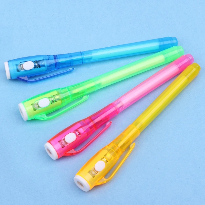Invisible Pen Writing Secret Message Gadget With UV Light Stationery P9JD