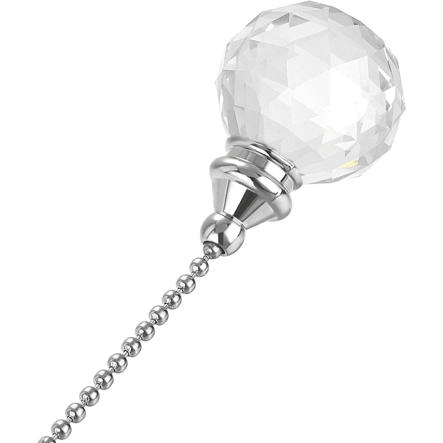 Color: PURPLE, Ships From: CHINA - Ceiling Fan Pull Chain, 20 Inch Nickel Finish Chain Ornament Extension, 30mm Red Crystal Ball Pendant 2Pcs