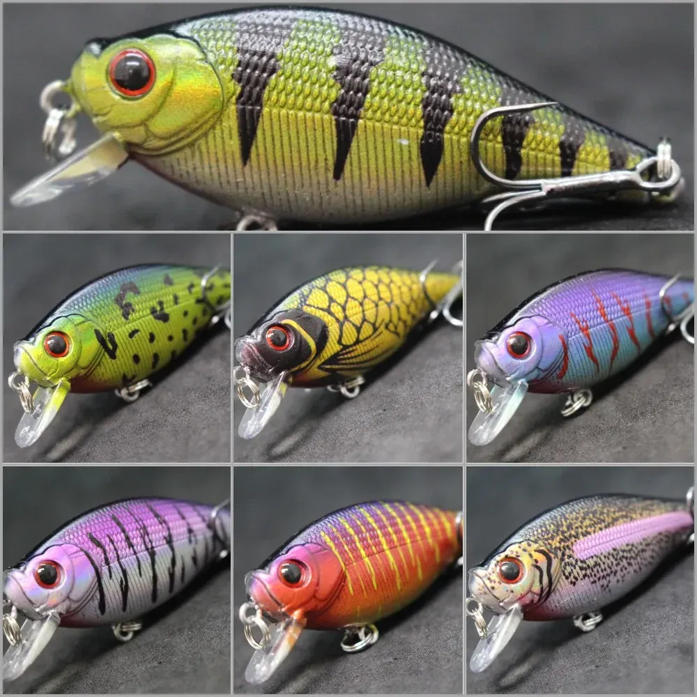 Color: Auburn - wLure Crankbait Fishing Lure 6.5cm 7.4g Flat Body Wide Wobbler Musky Bait Floating Tank Tested Hard Bait Variant Colors C547