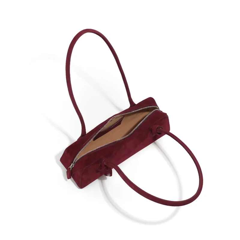 MABULA Brand Luxury Design Genuine Leather Underarm Shoulder Bag Cow Leather Fashion Suede Hobos Handbag Ladies Commuter Purse
