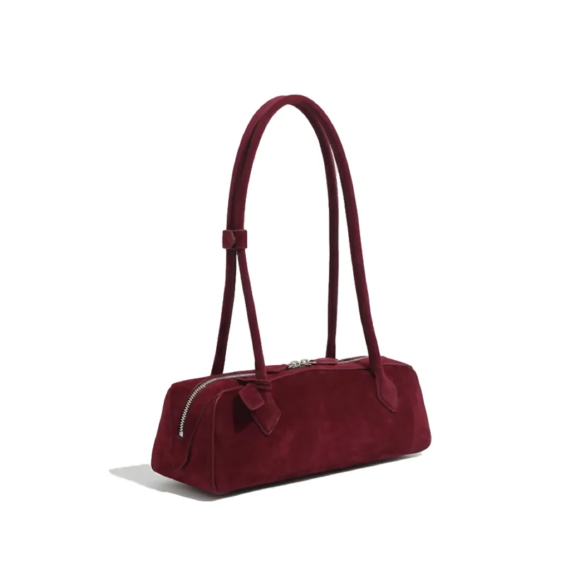 MABULA Brand Luxury Design Genuine Leather Underarm Shoulder Bag Cow Leather Fashion Suede Hobos Handbag Ladies Commuter Purse