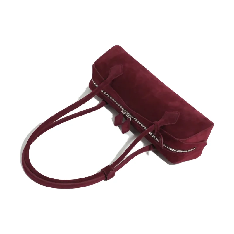MABULA Brand Luxury Design Genuine Leather Underarm Shoulder Bag Cow Leather Fashion Suede Hobos Handbag Ladies Commuter Purse