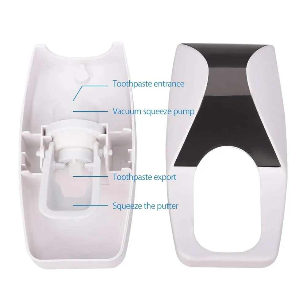 Color: Orange, Ships From: CHINA - Toothbrush Holder Automatic Toothpaste Dispenser Set Dustproof Sticky Suction Wall Mounted Toothpaste Squeezer Bathroom Holder