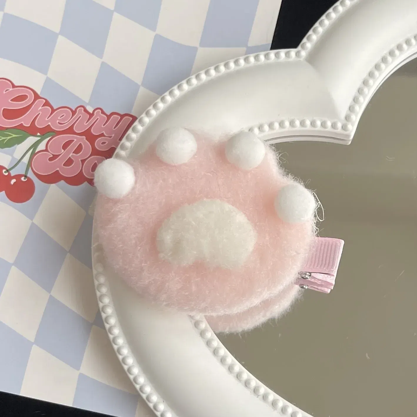 Color: Yellow - 1Pair Cat Claw Hairpins Cute Plush Cat Paw Hair Clips Women Girls Cartoon Mini Small Grip Clip Cosplay Headwear Hair Accessories