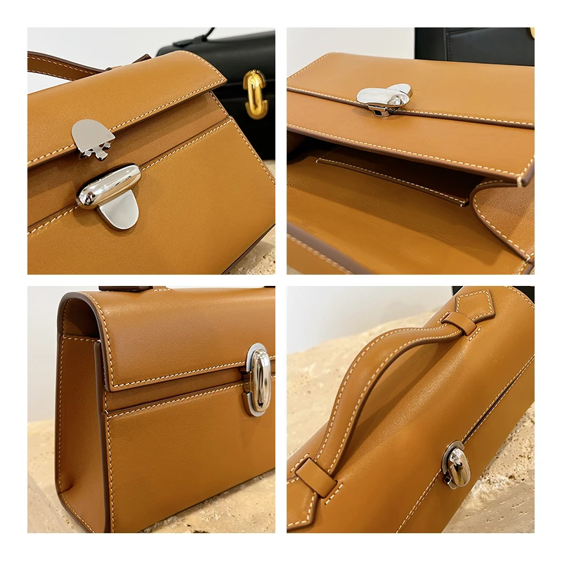 Color: Green - MABULA Genuine Leather Top Handle Satchel Purse for Women 2023 Brand Designer Luxury Clutch Handbags High Quality The Tote Bag