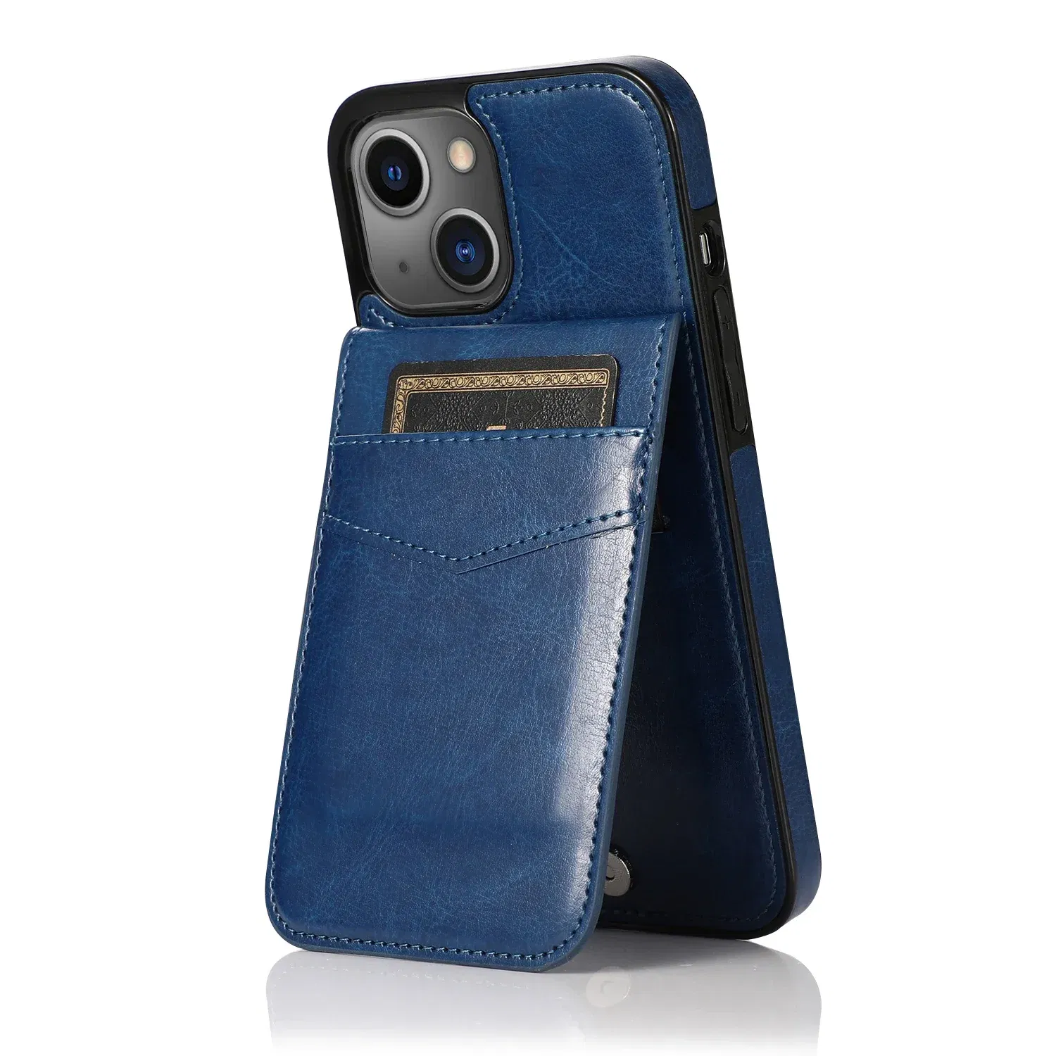 Color: black, Material: CANVAS - Faux Leather Wallet Kickstand Phone Case for IPhone 13 12 Mini 16E 16 15 14 11 Pro Max X XR XS 7 8 Plus Case with Credit Card