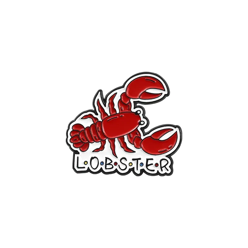 Metal color: Rhodium Plated, Ships From: CHINA - New Creative American TV Series Friends Pin Cartoon Cute Lobster Sofa Shaped Letter Pin Badge