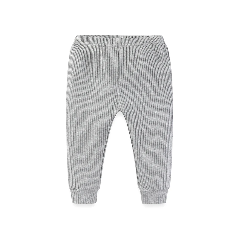 Color: GRAY, Kid Size: 18M - Kiddiezoom 1 Pcs/Lot Fashion Unisex Solid Baby Boy Girl Pants 0-24Months Cotton Ribbed Soft Newborn Leggings