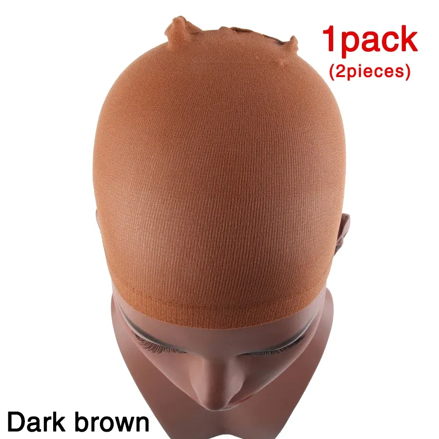 Color: Not Dyed - 1/2/3Packs Wig Cap Stocking Stretch Stocking Wig Caps For Making Wigs Caps Hairnets Stretch Elastic Wig Weaving Cap Brown Black