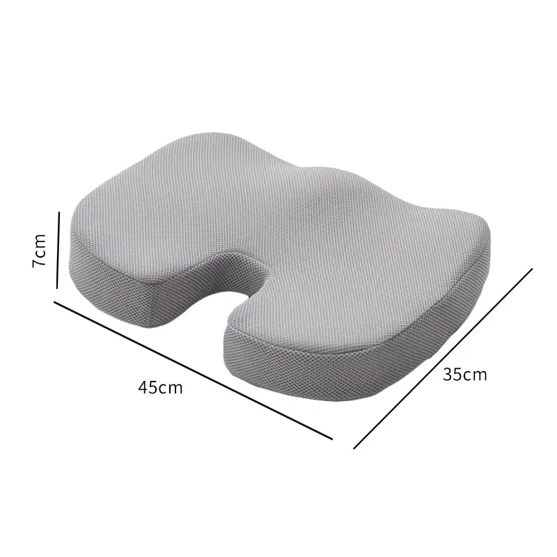Color: black - Ergonomic Memory Cotton Office Cushion Hemorrhoid Cushion Chair Cushion Sedentary Artifact Student Ass Cushion