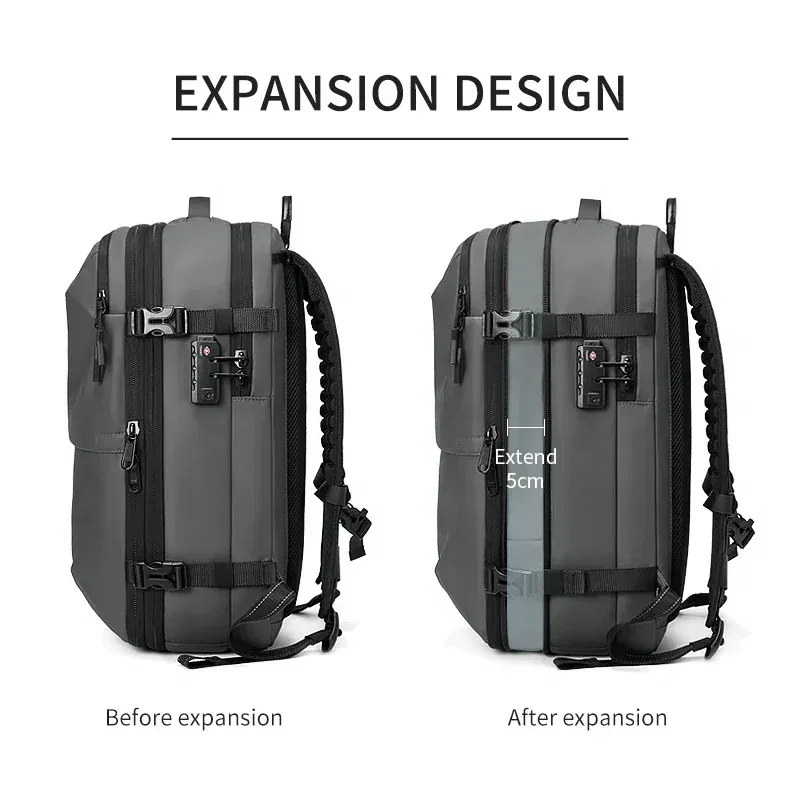Color: NUDE - Men Travel Backpack vacuum compression 17 inch Laptop Business Large Capacity school Backpack Expanded outdoors Hiking backpack