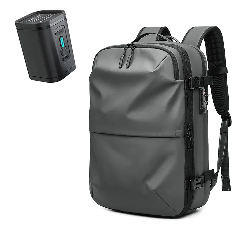 Color: NUDE - Men Travel Backpack vacuum compression 17 inch Laptop Business Large Capacity school Backpack Expanded outdoors Hiking backpack