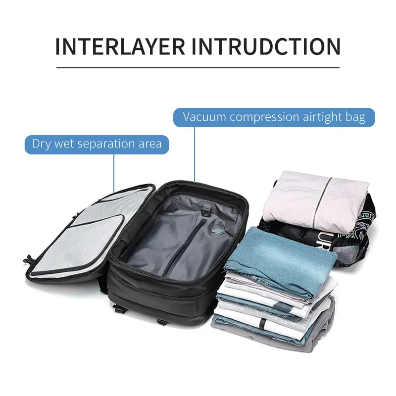 Color: NUDE - Men Travel Backpack vacuum compression 17 inch Laptop Business Large Capacity school Backpack Expanded outdoors Hiking backpack