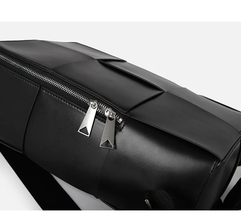 New Fashion Brand Genuine Leather Men Woven Backpacks Real Natural Leather Student Backpack Boy Luxury Weave Computer Laptop Bag
