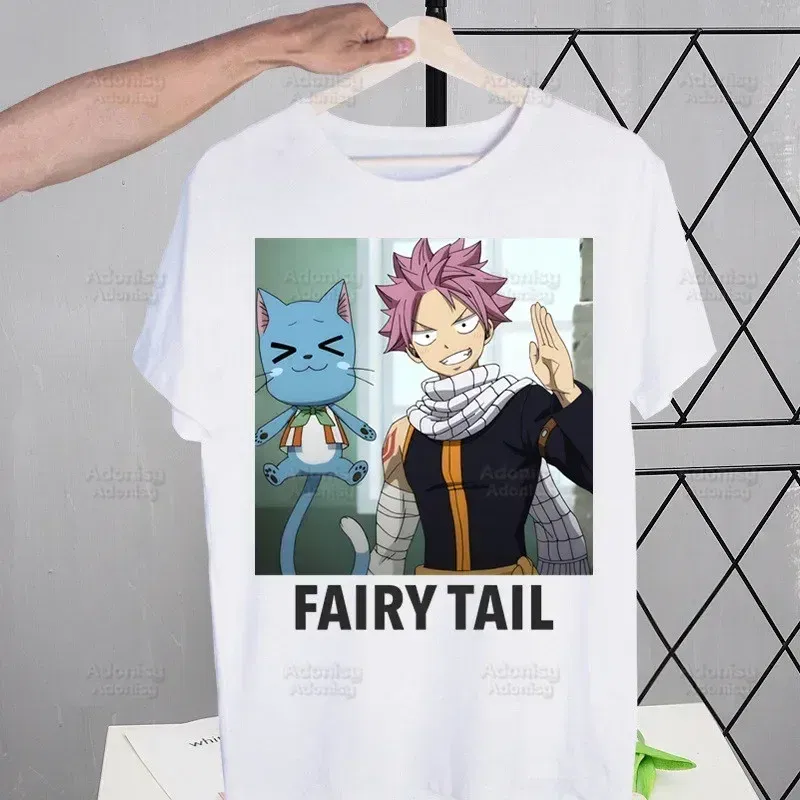 Color: Blue, Size: XL - Anime Fairy Tail Cartoon Natsu Erza Gray Lucy T-shirts Summer Men/Women Hip Hop Tshirt Streetwear t shirts Short Sleeve Tops