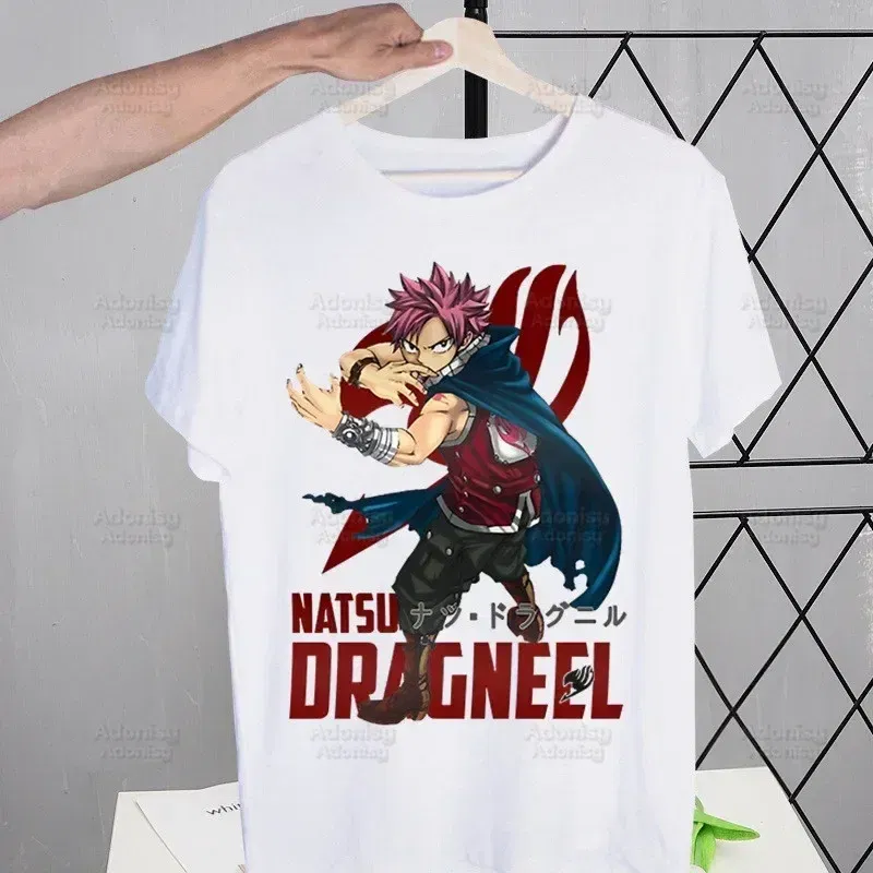 Color: Blue, Size: XL - Anime Fairy Tail Cartoon Natsu Erza Gray Lucy T-shirts Summer Men/Women Hip Hop Tshirt Streetwear t shirts Short Sleeve Tops