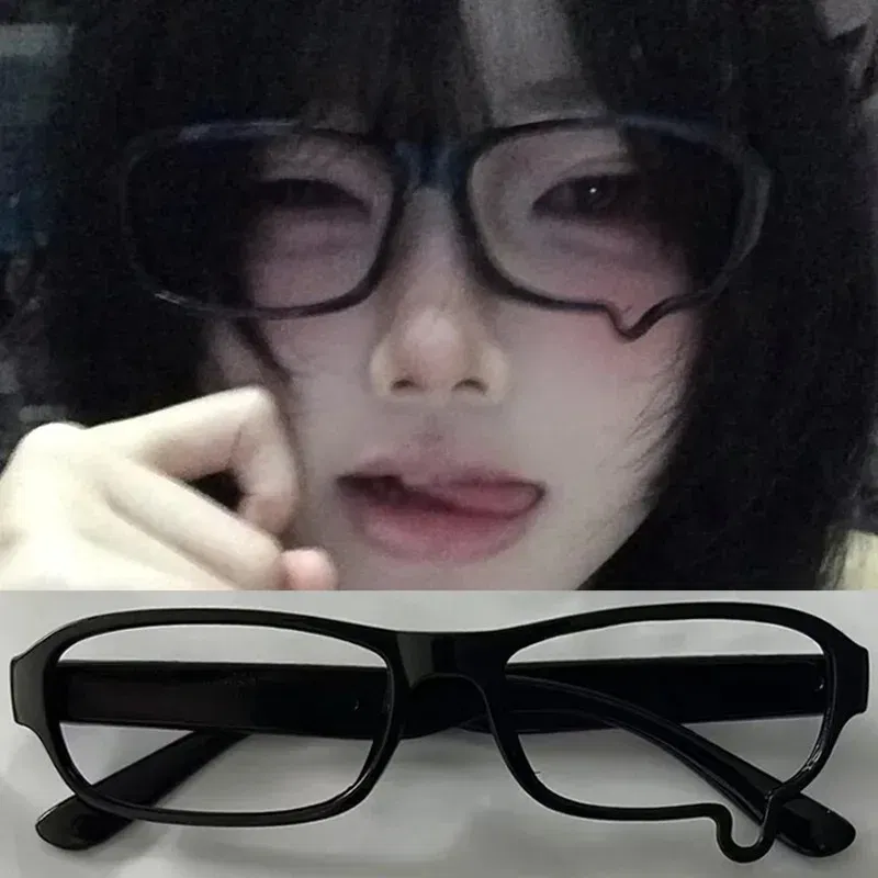 Frame Color: Khaki - Japanese Anime Y2K Teardrop Cosplay Small Square Glasses Women's Retro Harajuku Glasses Clear Blue Light Blocking Eyewears