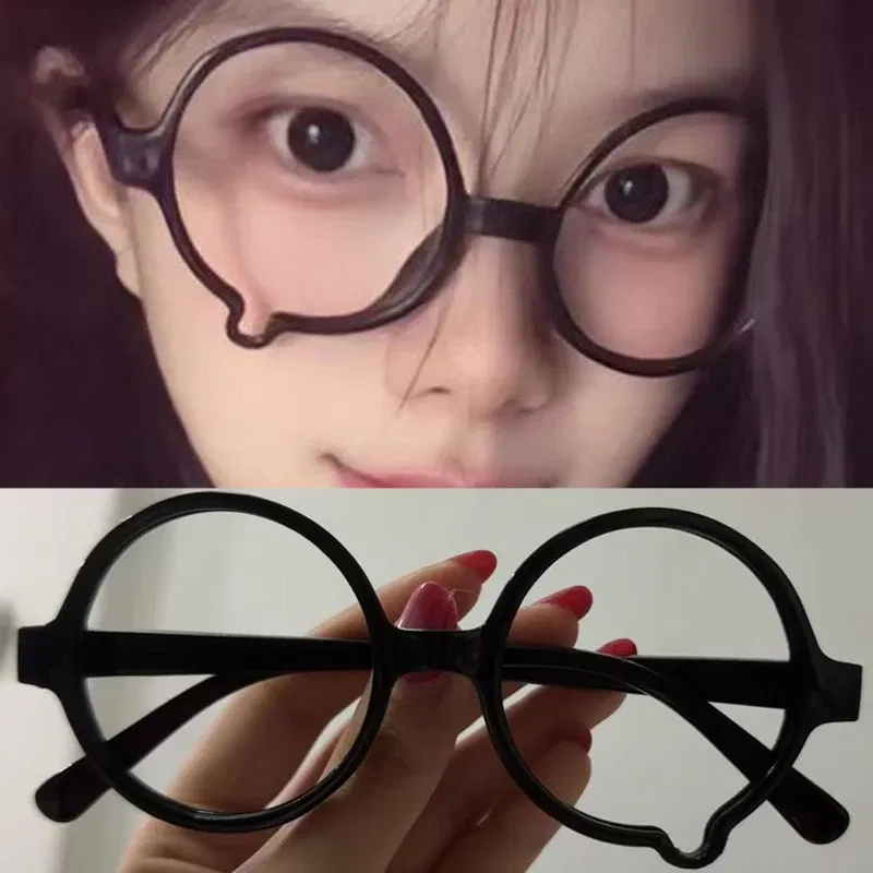 Frame Color: Khaki - Japanese Anime Y2K Teardrop Cosplay Small Square Glasses Women's Retro Harajuku Glasses Clear Blue Light Blocking Eyewears