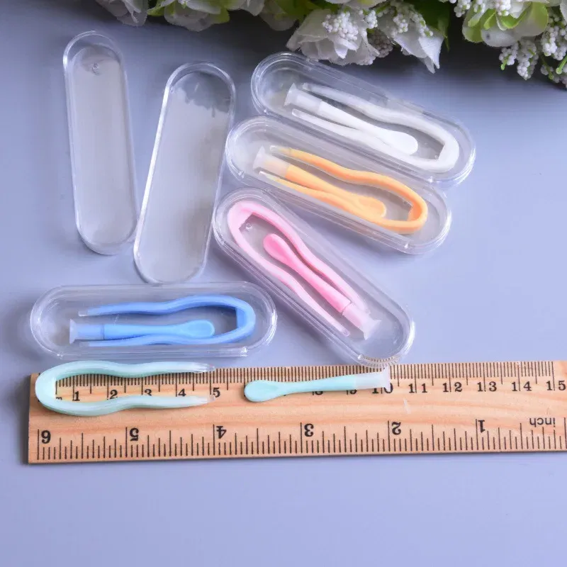 Color: Red - Remover Contact Lenses Inserter Color Tweezers Suction Stick Eyes Care Tool Kit Contact Lens Case Clip Stick Tweezers Pupils