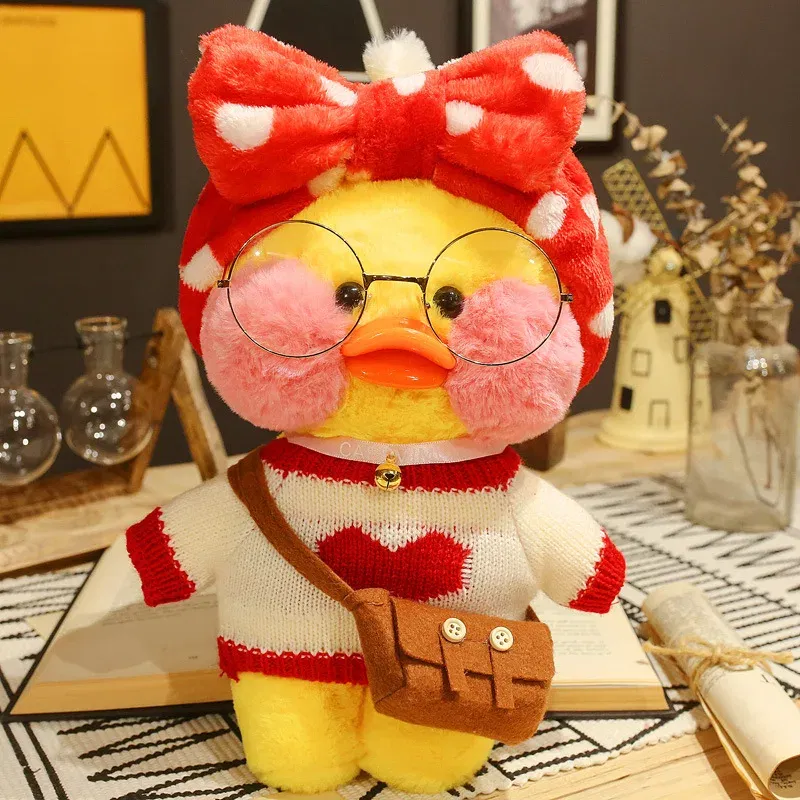 Color: Clear, Height: 11cm-30cm - 30cm Cute LaLafanfan Cafe Duck Plush Toy Kawaii LaLafanfan Duck Doll Soft Stuffed Animal Plush Pillow Birthday Gifts for Kids