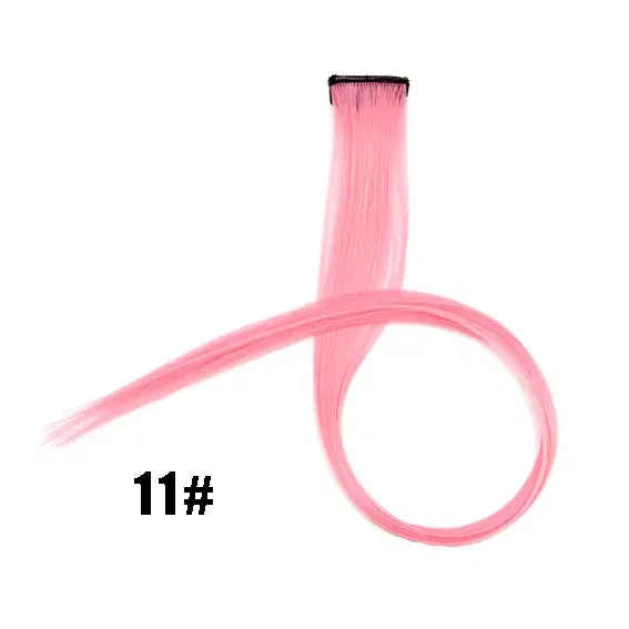 Color: #35, Stretched Length: 22inches - 22" Long 37 Colors Synthetic Straight Hairpieces Hair Extensions Anti-flaming Clip In One Piece Synthetic Hair Extension