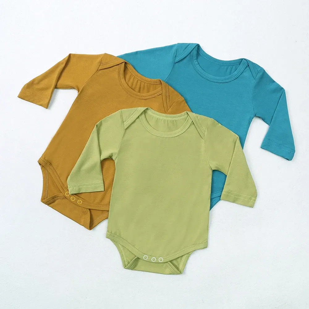 Color: Tomato, Kid Size: 9M - 2025 Summer Newborn Boy Girl Romper Baby Bamboo Fiber Breathable Clothing Long Sleeve Toddler Jumpsuit Infant Bodysuit Pajamas