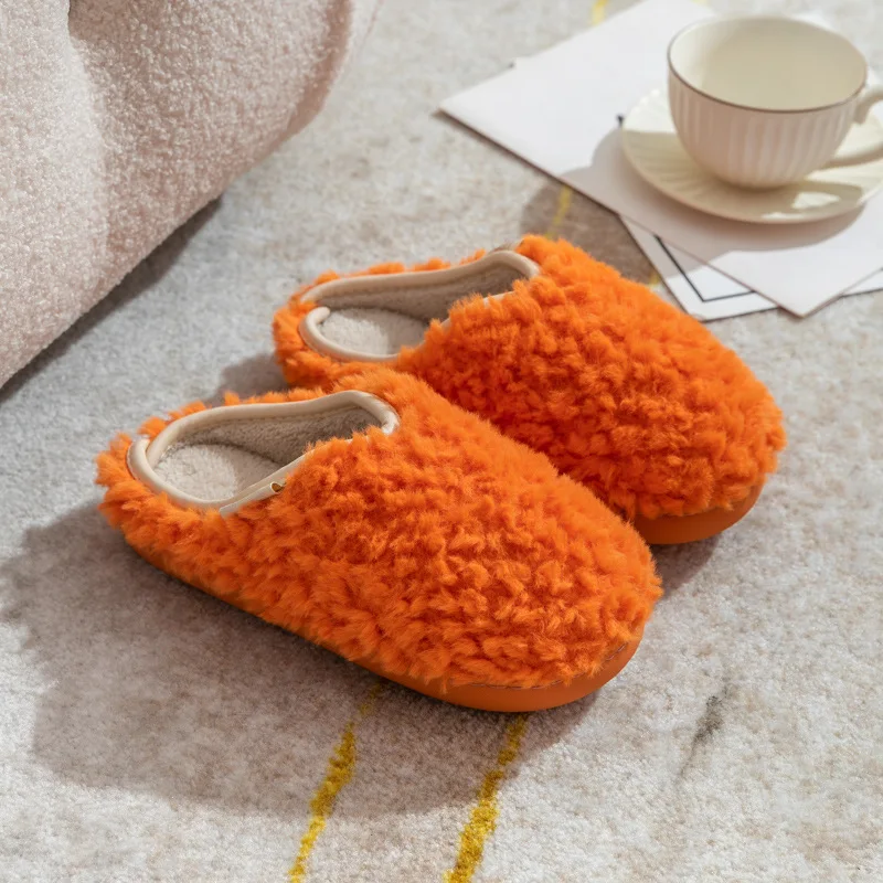 Color: Grass-Green, Shoe Size: 44-45, Ships From: CHINA - Crestar Warm Fluffy Women Slippers Winter New Indoor Soft Sole Fuzzy Bedroom Flat Slides Non-slip Fleece Lind Fur House Slippers